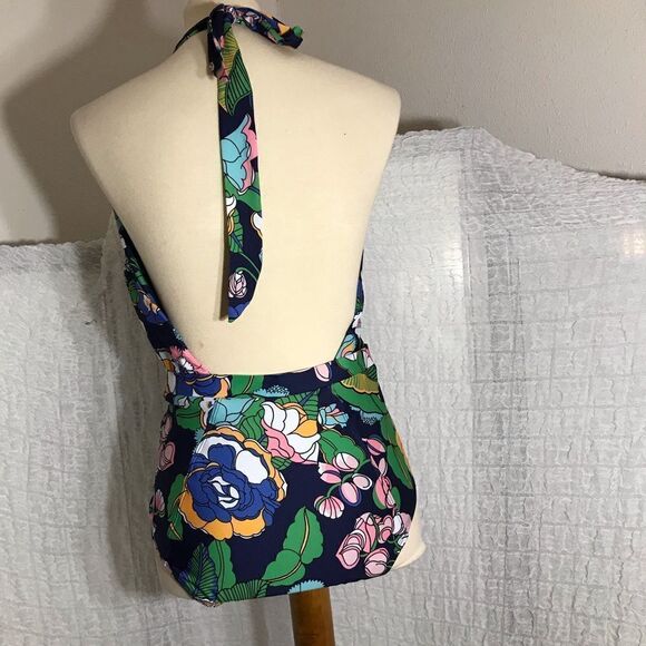 Modcloth NWOT Floral Plunge Swimsuit Size Large - Picture 4 of 9